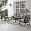 4pc Dahlia Outdoor Steel Sofa Set Taupe/Matte Black - Crosley -Garden Furniture Discounts GUEST 01d13ea7 748d 4e5d af7c f4a08a44165e