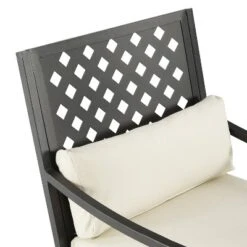4pc Alistair Outdoor Steel Conversation Set Creme/Matte Black - Crosley -Garden Furniture Discounts GUEST 02c7e6ff 38ca 4bc3 9153 66787b5a6cb9