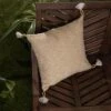 Yellow & White 18X18 Hand Woven Filled Outdoor Pillow - Foreside Home & Garden -Garden Furniture Discounts GUEST 0490e108 6a4f 4f99 82d2 cf0492c8d0c7