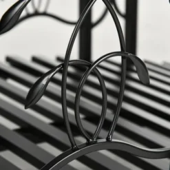 Outsunny 6' Metal Arch Backyard Garden Bridge With 660 Lbs. Weight Capacity, Safety Siderails, Vine Motifs For Backyard Creek, Stream, Pond, Black -Garden Furniture Discounts GUEST 04c96ba8 bf01 49ec bb12 23545e7766ef