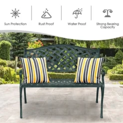 Costway 40'' Outdoor Antique Garden Bench Aluminum Frame Seats Chair Patio Garden Furni 14 Costway 40'' Outdoor Antique Garden Bench Aluminum Frame Seats Chair Patio Garden Furni -Garden Furniture Discounts GUEST 05064b11 47a4 41d2 bf0d ec558e91575c