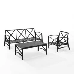 Kaplan 3pc Outdoor Sofa Set With Sofa & Arm Chair With Coffee Table - Oatmeal - Crosley -Garden Furniture Discounts GUEST 07ab9e7f 8f3b 4372 a272 23a045c03b35