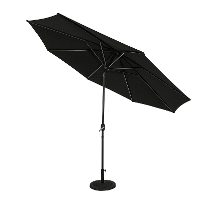 11' X 11' Calypso II Market Patio Umbrella With Solar LED Strip Lights Black - Island Umbrella 4 11' X 11' Calypso II Market Patio Umbrella With Solar LED Strip Lights Black - Island Umbrella - Image 2