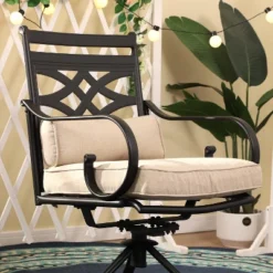 7pc Outdoor Dining Set With Svivel Chairs With Cushions & Large Metal Rectangle Table With Umbrella Hole - Captiva Designs 36 7pc Outdoor Dining Set With Svivel Chairs With Cushions & Large Metal Rectangle Table With Umbrella Hole - Captiva Designs -Garden Furniture Discounts GUEST 0817e6cd 3a94 4dd6 aaed fca66d3510a3