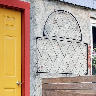 46" Wide Iron 2 Pc Oxfordshire Decorative Garden Trellis Black Coat Finish - Achla Designs 3 46" Wide Iron 2 Pc Oxfordshire Decorative Garden Trellis Black Coat Finish - Achla Designs