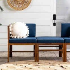 3pc Modular Acacia Wood Patio Chat Set With Cushions - Saracina Home -Garden Furniture Discounts GUEST 08ef0f7d 7bb9 4ea9 a1ae 96628aa98d4f