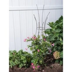 Gardener's Supply Company Decorative Metal Pot Trellis | Powder-Coated Steel Stands 50 Inches High For Climbing & Vining Plants & Flowers
