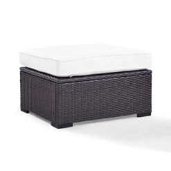 Biscayne Outdoor Wicker Ottoman - White - Crosley -Garden Furniture Discounts GUEST 09dbbb72 6326 42f6 a7d7 f2f8779a86be