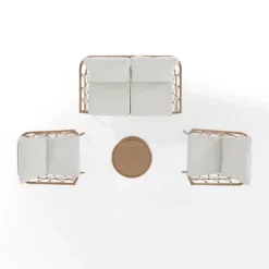 Juniper 4pc Outdoor Wicker Conversation Set - Cream/Natural -Crosley -Garden Furniture Discounts GUEST 09fc205c f416 4f9a 8719 b611052c5572