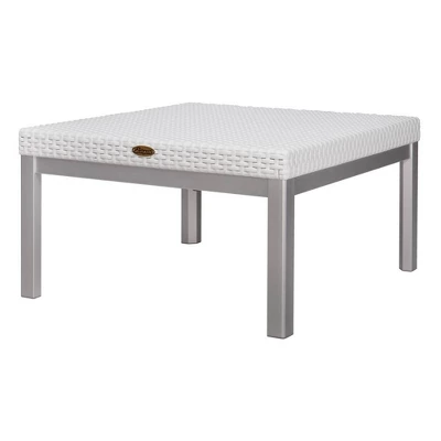 Russ Rattan Coffee Table With Aluminum Legs - Lagoon 7 Russ Rattan Coffee Table With Aluminum Legs - Lagoon - Image 5