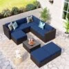 9pc All-Weather Patio Wicker Conversation Set With Cushions - Navy - Captiva Designs -Garden Furniture Discounts GUEST 0c09a14e 0fde 4368 8916 78b9bad7d8d6