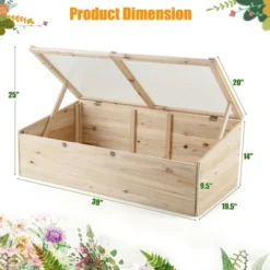 Costway Wooden Cold Frame Greenhouse Flower Planter Raised Plants Bed Protection -Garden Furniture Discounts GUEST 0c94eef9 241a 4b95 a474 4c114207be2c