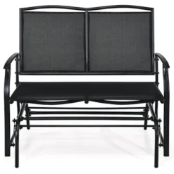 Costway Patio Glider Rocking Bench Double 2 Person Chair Loveseat Garden GreyBlack -Garden Furniture Discounts GUEST 0d8a22cc 5f2b 43cf b34a f510bf7a7084