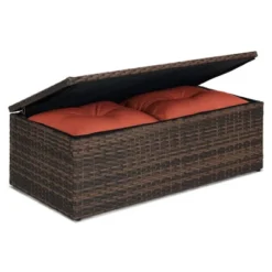 6pc Wicker Outdoor Conversation Set With Cushions - Orange - EDYO LIVING -Garden Furniture Discounts GUEST 0de9805e d4ed 4afc bcb4 ca5c32355f25