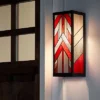 16.25" 1-Light Mission Style Rectangular Outdoor Stained Glass Wall Sconce Red - River Of Goods -Garden Furniture Discounts GUEST 0e94bb15 e0a0 4041 a7fd 024f696aa778