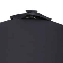 10' X 6.5' Solar LED Patio Umbrella With Tilt And Crank Lift Black - Wellfor -Garden Furniture Discounts GUEST 0ece1f76 d97f 4271 9cbf eaf43bbae235