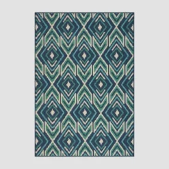 Myrtle Geometric Outdoor Rug Navy/Green - Christopher Knight Home -Garden Furniture Discounts GUEST 0f4fe71c bce5 4aea b1cd c3dfbcba6381