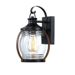 Outdoor Wall Lantern With Architectural Sconces Matte Black - Wellfor
