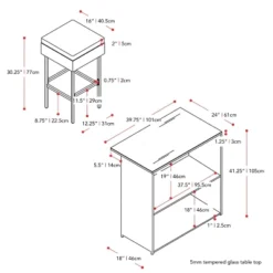 Parksville Patio Bar Set With Cushions - Black/Gray - CorLiving -Garden Furniture Discounts GUEST 11011979 b6c2 4ca5 9fc6 4cfeea9848c9