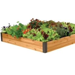 Gardener's Supply Company Cedar Raised Garden Bed | Weather Resistant Outdoor Square Planter Box For Plants, Herbs Flowers & Vegetables With