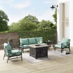 Kaplan 5pc Sofa Set With Fire Table - Mist - Crosley -Garden Furniture Discounts GUEST 11ab5310 7031 4be3 b997 b100a1a96911