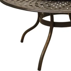 59" Contemporary Modern Mesh Lattice Aluminum Round Dining Table With Lazy Susan - Bronze - Oakland Living -Garden Furniture Discounts GUEST 11d4f560 4ca4 46dd a4af bf9c118808fb
