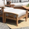 Abbington Teak Patio Ottoman With Cushion - Beige/Natural Teak - Cambridge Casual -Garden Furniture Discounts GUEST 12644409 ffc4 4779 9e8c 17852ed2c895