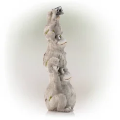 23" Magnesium Oxide Solar Three Stack Frogs With LED Light Statue - Alpine Corporation -Garden Furniture Discounts GUEST 12f86ae0 01f5 454f 8a94 cff9dc22a4a7