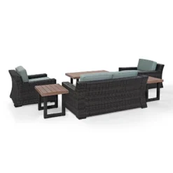 Beaufort 6pc Outdoor Wicker Conversation Set - Mist - Crosley -Garden Furniture Discounts GUEST 13dd743f 7daf 4bd7 b363 d6445b2fe609