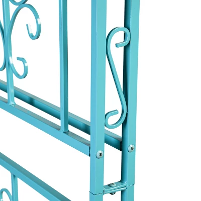 Evergreen Montebello Iron Garden Arbor, Coastal Blue- 53 X 84 X 23 Inches Fade And Weather Resistant Outdoor Decor 5 Evergreen Montebello Iron Garden Arbor, Coastal Blue- 53 X 84 X 23 Inches Fade And Weather Resistant Outdoor Decor - Image 3