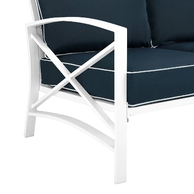 Kaplan Loveseat White/Navy - Crosley 7 Kaplan Loveseat White/Navy - Crosley - Image 5