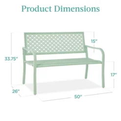Best Choice Products Indoor Outdoor Steel Garden Bench W/ Geometric Backrest, Foot Levelers -Garden Furniture Discounts GUEST 14b96b09 e68f 4da3 b46f 4639497fd040