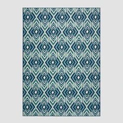 Myrtle Geometric Outdoor Rug Navy/Green - Christopher Knight Home -Garden Furniture Discounts GUEST 14f1f36b 8909 43d2 b3a0 b03f2c885f54