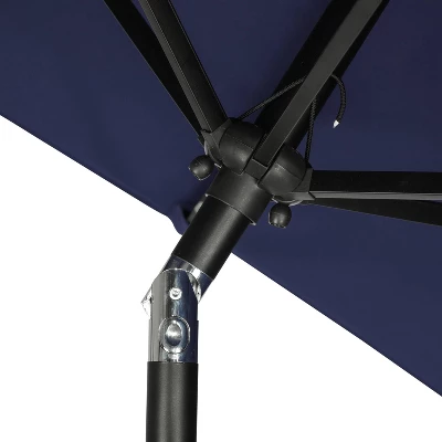 Island Umbrella 10' X 6.5' Rectangular Nassau Market Patio Umbrella With LED Bulb Lights Navy 11 Island Umbrella 10' X 6.5' Rectangular Nassau Market Patio Umbrella With LED Bulb Lights Navy - Image 9