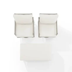 3pc Thatcher Outdoor Steel Conversation Set Creme/Driftwood - Crosley -Garden Furniture Discounts GUEST 15d821f1 4e94 4925 bbd5 2f8151257f40