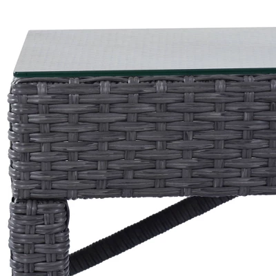 5pc Outdoor Rattan Bar Set With Stools & Cushions- Gray - WELLFOR 17 5pc Outdoor Rattan Bar Set With Stools & Cushions- Gray - WELLFOR - Image 15