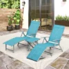3pc Outdoor Aluminum Folding Adjustable Chaise Lounge Chair And Table Set Blue - Crestlive Products -Garden Furniture Discounts GUEST 1914d8c4 54cf 4487 9c45 14c8c9c14bf1