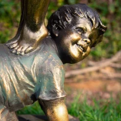 27" Resin Indoor/Outdoor Girl And Boy Drinking Water Fountain Yard Décor Bronze - Alpine Corporation -Garden Furniture Discounts GUEST 1926a819 af3f 4a99 b082 a3b9c94bb3c0