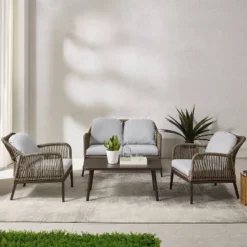 Haven 4pc Outdoor Wicker Conversation Set - Light Gray - Crosley 24 Haven 4pc Outdoor Wicker Conversation Set - Light Gray - Crosley -Garden Furniture Discounts GUEST 1955f049 4a7c 45e7 9c21 8b055a49a891