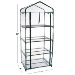 Nature Spring 4-Tier Outdoor Mini Greenhouse With Cover
