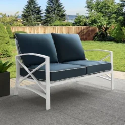 Kaplan Loveseat White/Navy - Crosley 16 Kaplan Loveseat White/Navy - Crosley -Garden Furniture Discounts GUEST 19932b43 96f7 48ee a23b d74ee51254a7