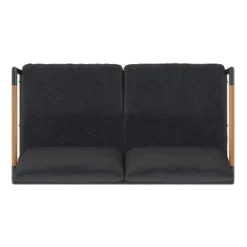 Merrick Lane Outdoor Loveseat With Removable Plush Fabric Cushions And Teak Accented Aluminum Frame -Garden Furniture Discounts GUEST 19e0110c b7e2 48c7 936a f9203d990044