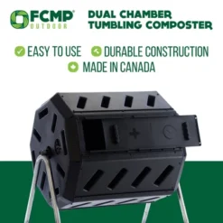 FCMP Outdoor IM4000 37 Gallon 8 Sided Plastic Dual Chamber Tumbling Composter Outdoor Elevated Rotating Garden Compost Bin, Black 7 FCMP Outdoor IM4000 37 Gallon 8 Sided Plastic Dual Chamber Tumbling Composter Outdoor Elevated Rotating Garden Compost Bin, Black -Garden Furniture Discounts GUEST 1a07c2fd fa3d 4025 bfa3 b84e88d23159