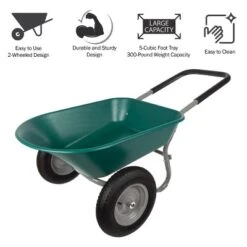 Nature Spring 2-Wheeled Garden Wheelbarrow For Residential DIY Landscaping, Lawn Care, And Remodeling -Garden Furniture Discounts GUEST 1ad04be7 36a4 41c4 9cf8 1963790266ea