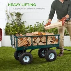 Best Choice Products Heavy-Duty Steel Garden Wagon Lawn Utility Cart W/ 400lb Capacity, Removable Sides, Handle -Garden Furniture Discounts GUEST 1ade9c24 e57b 4ba3 9c13 4c8f4408ad8d
