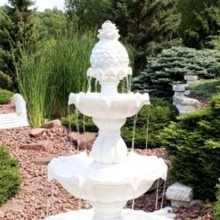 Sunnydaze Decor Sunnydaze 59"H Electric Fiberglass 3-Tier Welcome Pineapple Top Outdoor Water Fountain -Garden Furniture Discounts GUEST 1b3dd59f 654a 4311 83ff b9f722897c27