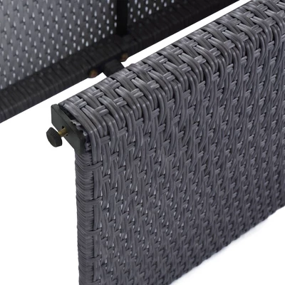 5pc Outdoor Rattan Bar Set With Stools & Cushions- Gray - WELLFOR 13 5pc Outdoor Rattan Bar Set With Stools & Cushions- Gray - WELLFOR - Image 11