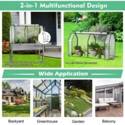 Costway 47.5''x 21.5''x 24''Portable Mini Greenhouse With 2 Zipper Doors & Ground Stakes -Garden Furniture Discounts GUEST 1ba041ca 2e7a 4c5d 86fd 91f3a7e81589