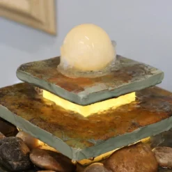 Sunnydaze Decor Sunnydaze Indoor Home Office Slate And Polished Stone Ball Tiered Tabletop Water Fountain With LED Light - 8" 17 Sunnydaze Decor Sunnydaze Indoor Home Office Slate And Polished Stone Ball Tiered Tabletop Water Fountain With LED Light - 8" -Garden Furniture Discounts GUEST 1bb5477e 23a3 47b3 a45a 89d085213a1c