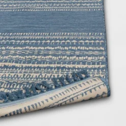 5' X 7' Fringe Outdoor Rug Blue Striped - Threshold™ -Garden Furniture Discounts GUEST 1cbc17af 1b81 4e7f 8a04 c291c6c42d37